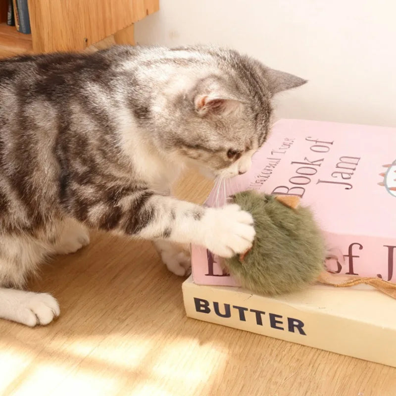 1/5pcs Interactive Mouse Plush Cat Chew Toy Squeaky Imitation Mice Bite-resistant Kitten Toy Interactive Plush Cat Toy Supplies