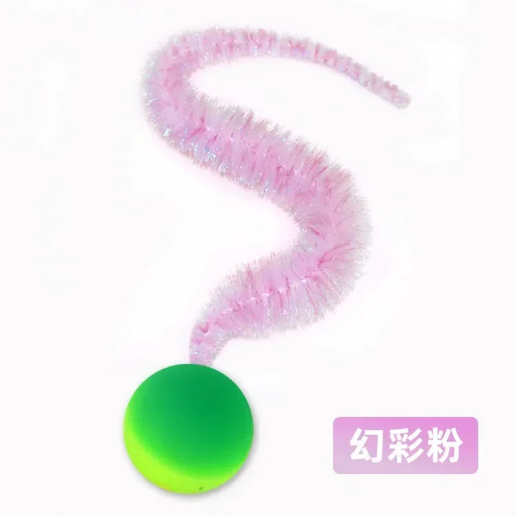 1/5/10PCS Cat interactive toys Tickle Cat Colorful bouncing ball Pet supplies Puzzle teasing indoor cat caterpillar elastic toy