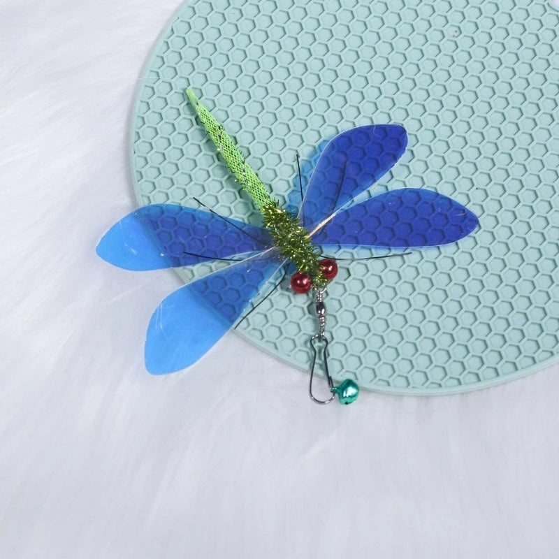 2pcs Simulation Dragonfly Cat Teasing Stick Replacement Head Insect Cat Toy Interactive Pet Toys For Kitten