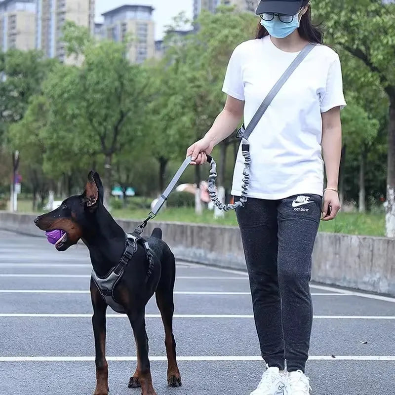Hand Free Dog Leash for Pet Walking Running Jogging Adjustable Dog leash Waist Belt Chest Strap Traction Rope Dog Accessories