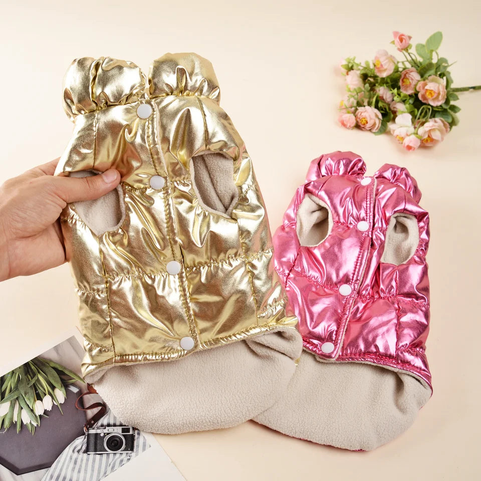 Pet Jacket With D-ring Warm Puppy Kitty Vest For Winter Waterproof Pets Clothing For Small Medium Cats Dogs Fleece Sphynx Coat