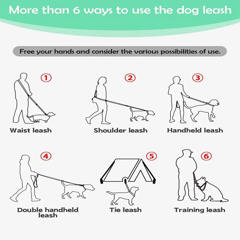 Hand Free Dog Leash for Pet Walking Running Jogging Adjustable Dog leash Waist Belt Chest Strap Traction Rope Dog Accessories