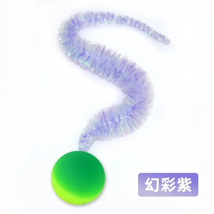 1/5/10PCS Cat interactive toys Tickle Cat Colorful bouncing ball Pet supplies Puzzle teasing indoor cat caterpillar elastic toy